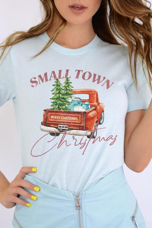 SMALL TOWN CHRISTMAS SHORT SLEEVE GRAPHIC TEE - Happily Ever Atchison Shop Co.