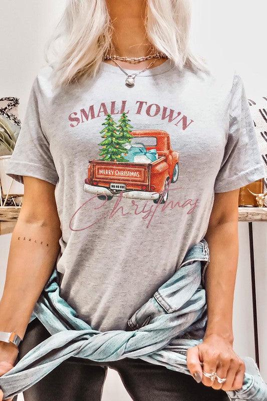 SMALL TOWN CHRISTMAS SHORT SLEEVE GRAPHIC TEE - Happily Ever Atchison Shop Co.