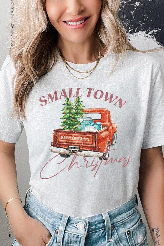 SMALL TOWN CHRISTMAS SHORT SLEEVE GRAPHIC TEE - Happily Ever Atchison Shop Co.