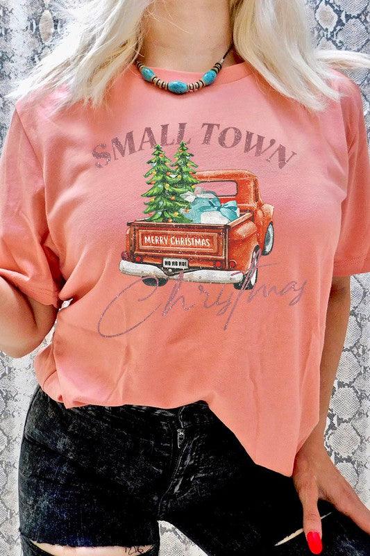 SMALL TOWN CHRISTMAS SHORT SLEEVE GRAPHIC TEE - Happily Ever Atchison Shop Co.