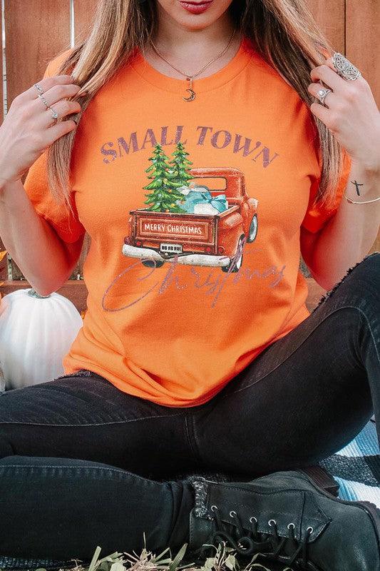 SMALL TOWN CHRISTMAS SHORT SLEEVE GRAPHIC TEE - Happily Ever Atchison Shop Co.