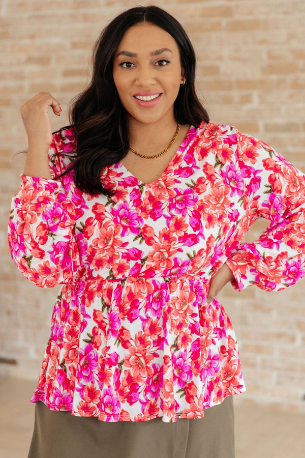 Smile Like You Mean It Floral Peplum - Happily Ever Atchison Shop Co.