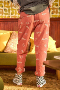 Smiley Face Pattern Baggy Causal Pants - Happily Ever Atchison Shop Co.