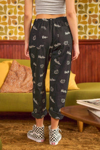 Smiley Face Pattern Baggy Causal Pants - Happily Ever Atchison Shop Co.