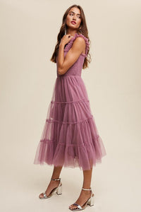 Smocked Ruffle Tiered Mesh Midi Maxi Dress - Happily Ever Atchison Shop Co.