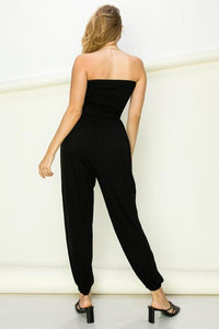 Smocked Tube with Split Hem Jumpsuit - Happily Ever Atchison Shop Co.