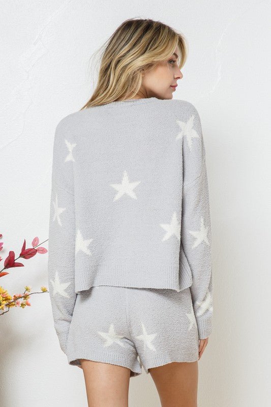 Soft Long Sleeve Star Print Top and Short Set - Happily Ever Atchison Shop Co.