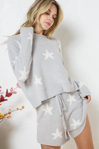 Soft Long Sleeve Star Print Top and Short Set - Happily Ever Atchison Shop Co.