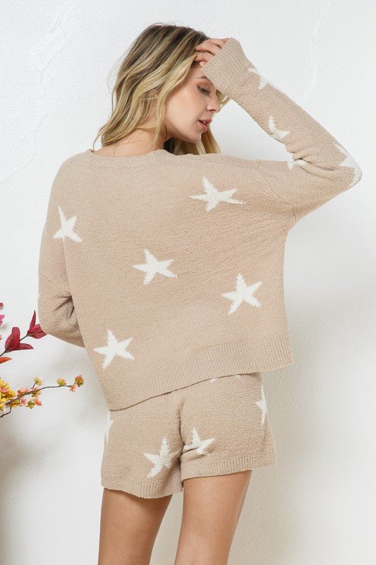 Soft Long Sleeve Star Print Top and Short Set - Happily Ever Atchison Shop Co.