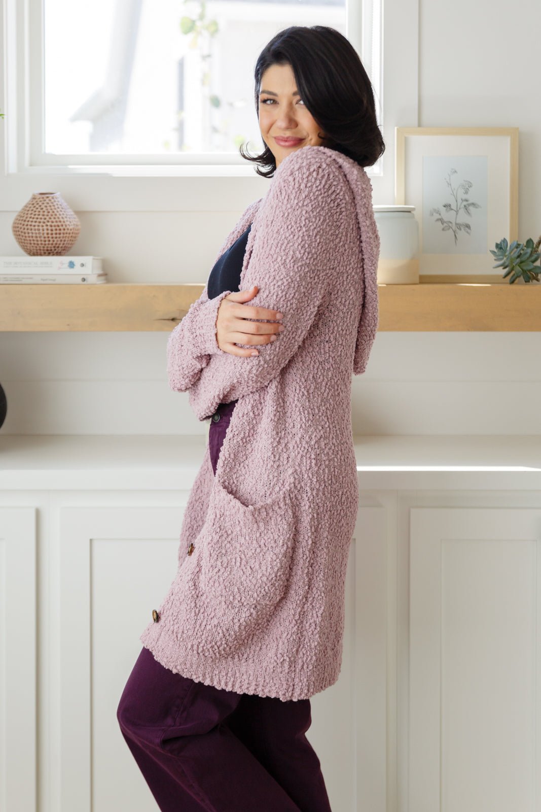 Soft Wisteria Hooded Cardigan - Happily Ever Atchison Shop Co.