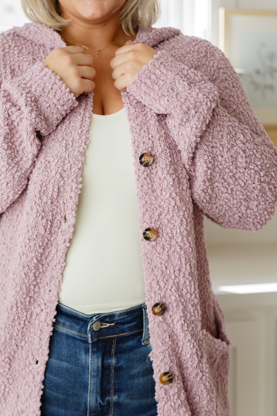 Soft Wisteria Hooded Cardigan - Happily Ever Atchison Shop Co.