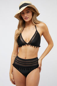 Solid Bikini Set With Pompom - Happily Ever Atchison Shop Co.