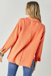 Solid Button Down Long Sleeve Shirt - Happily Ever Atchison Shop Co.