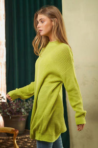 Solid Mock Neck Long Sleeve Knit Sweater - Happily Ever Atchison Shop Co.