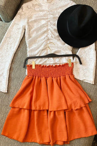 SOLID RUFFLE TIERS SMOCKED SKIRT - Happily Ever Atchison Shop Co.