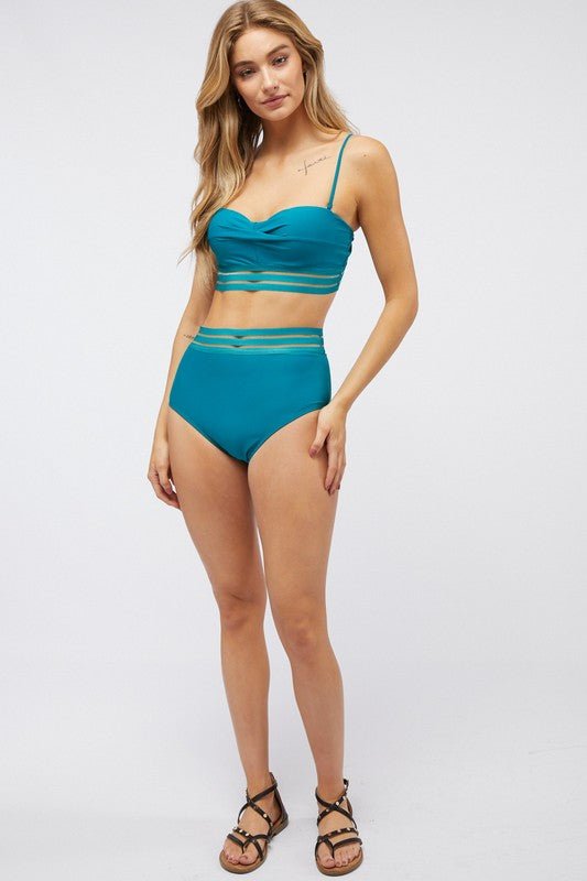 Solid Two Piece Swimsuit - Happily Ever Atchison Shop Co.