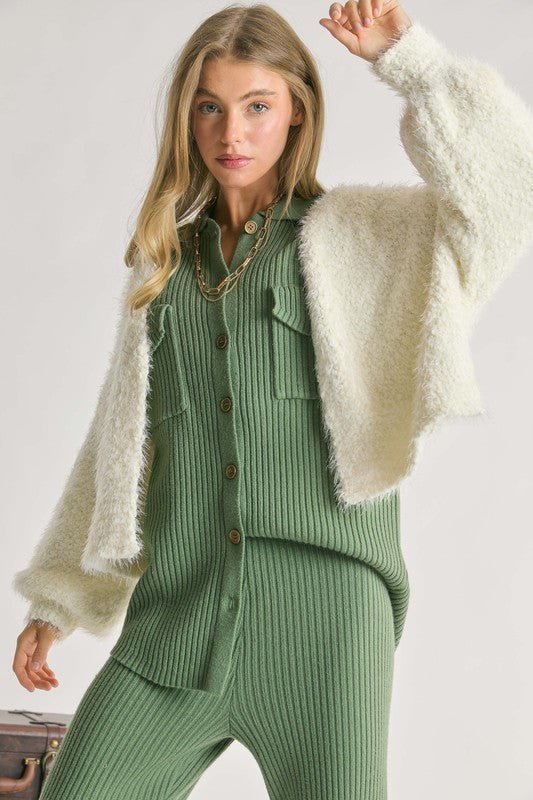 Solid V Neck Cardigan - Happily Ever Atchison Shop Co.