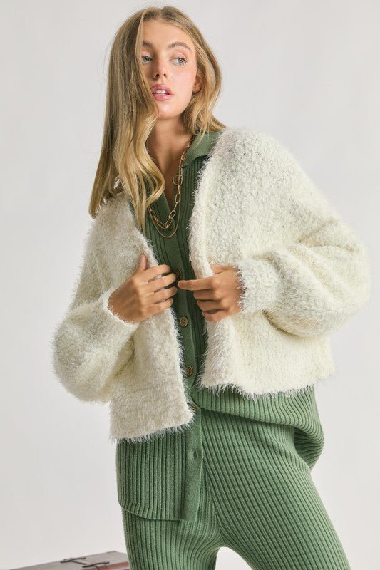 Solid V Neck Cardigan - Happily Ever Atchison Shop Co.