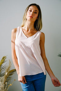 Solid V - Neck Sleeveless Top - Happily Ever Atchison Shop Co.