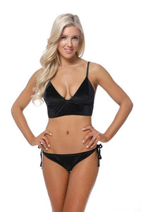 SOLID VELVET HALTER BIKINI SET - Happily Ever Atchison Shop Co.