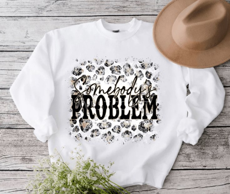 Somebody’s Problem Leopard Graphic Sweatshirt - Happily Ever Atchison Shop Co.