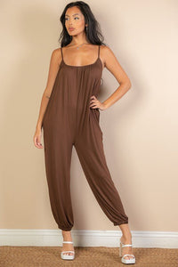 Spaghetti strap solid jumpsuit - Happily Ever Atchison Shop Co.