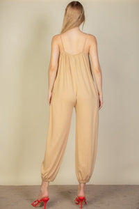 Spaghetti strap solid jumpsuit - Happily Ever Atchison Shop Co.