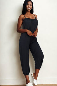 Spaghetti strap solid jumpsuit - Happily Ever Atchison Shop Co.