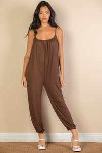 Spaghetti strap solid jumpsuit - Happily Ever Atchison Shop Co.