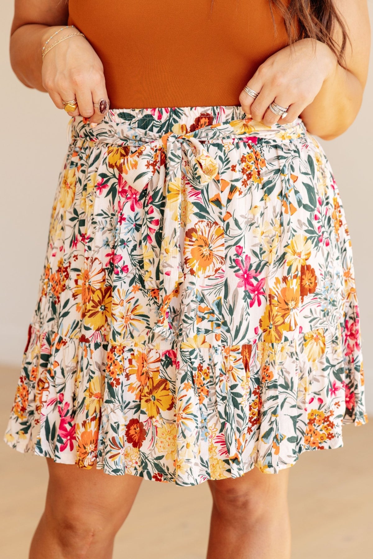 Spring Fields Floral Skirt - Happily Ever Atchison Shop Co.