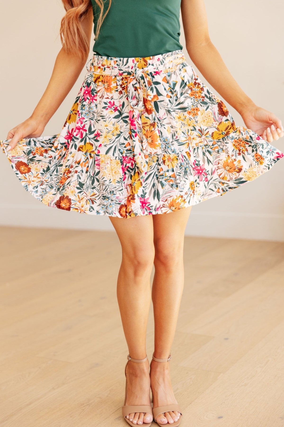 Spring Fields Floral Skirt - Happily Ever Atchison Shop Co.