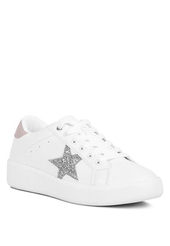 Starry Glitter Star Detail Sneakers - Happily Ever Atchison Shop Co.