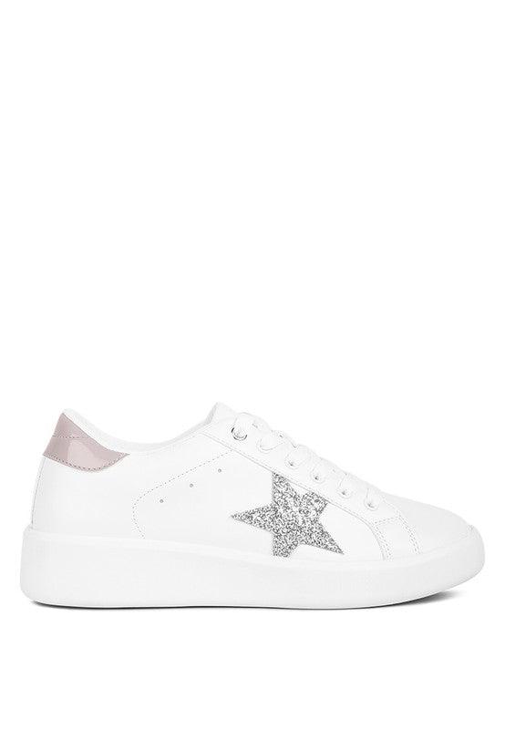 Starry Glitter Star Detail Sneakers - Happily Ever Atchison Shop Co.