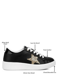 Starry Glitter Star Detail Sneakers - Happily Ever Atchison Shop Co.