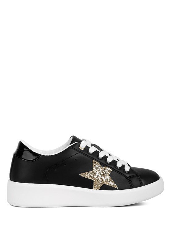 Starry Glitter Star Detail Sneakers - Happily Ever Atchison Shop Co.