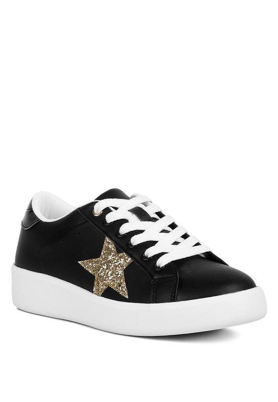 Starry Glitter Star Detail Sneakers - Happily Ever Atchison Shop Co. 