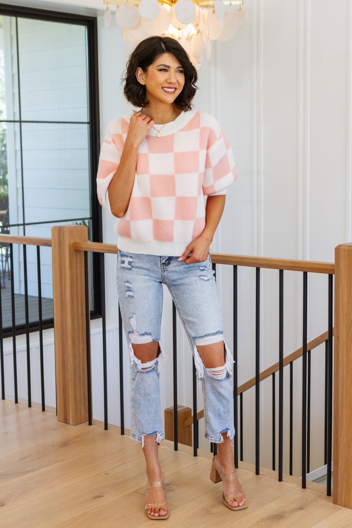 Start Me Up Checkered Sweater - Happily Ever Atchison Shop Co.