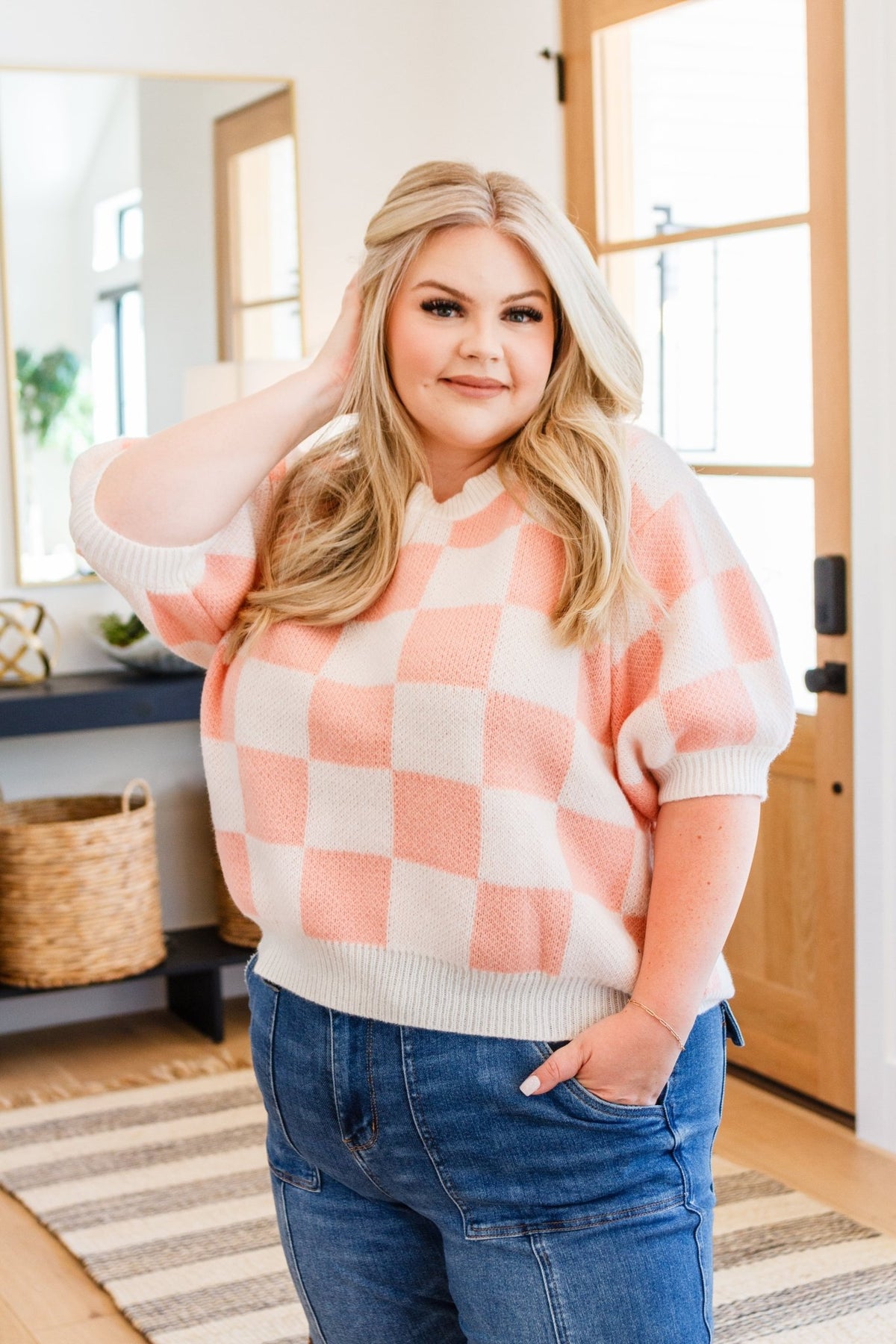 Start Me Up Checkered Sweater - Happily Ever Atchison Shop Co.