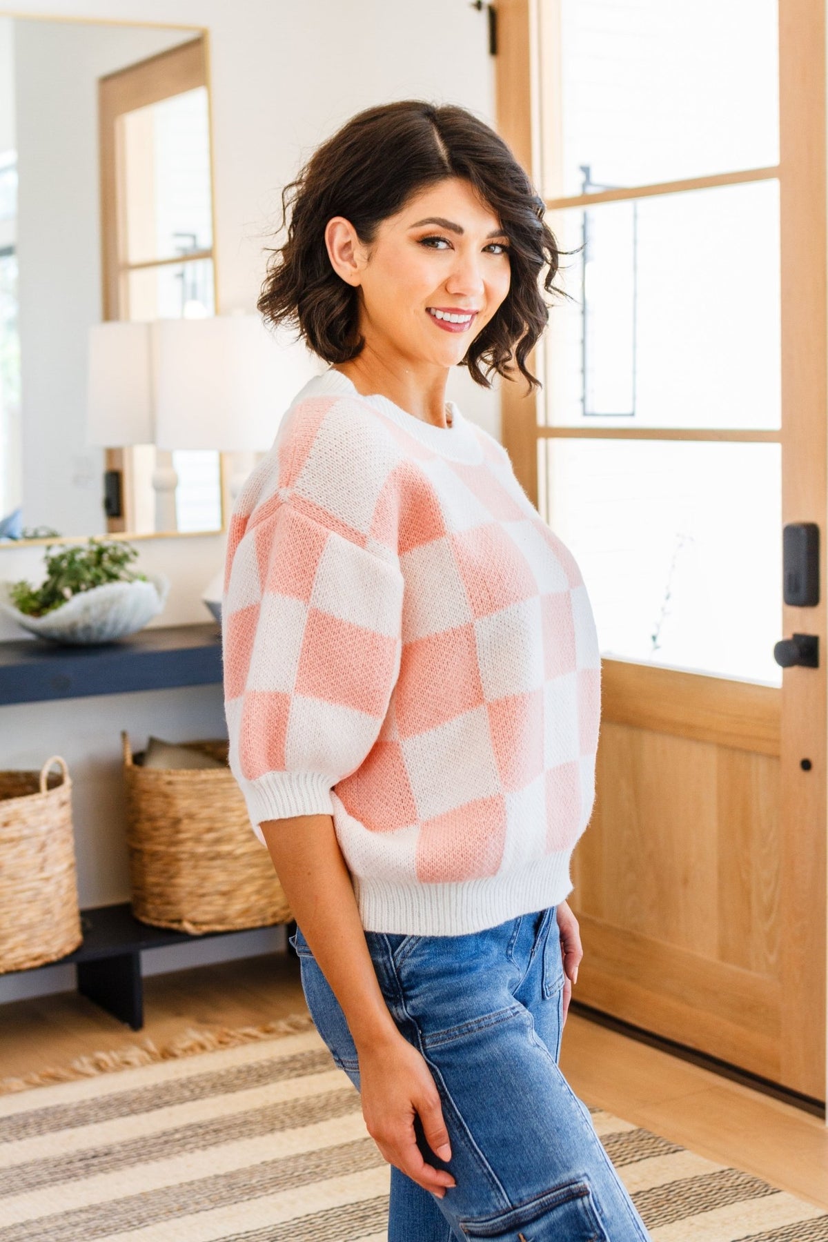 Start Me Up Checkered Sweater - Happily Ever Atchison Shop Co.