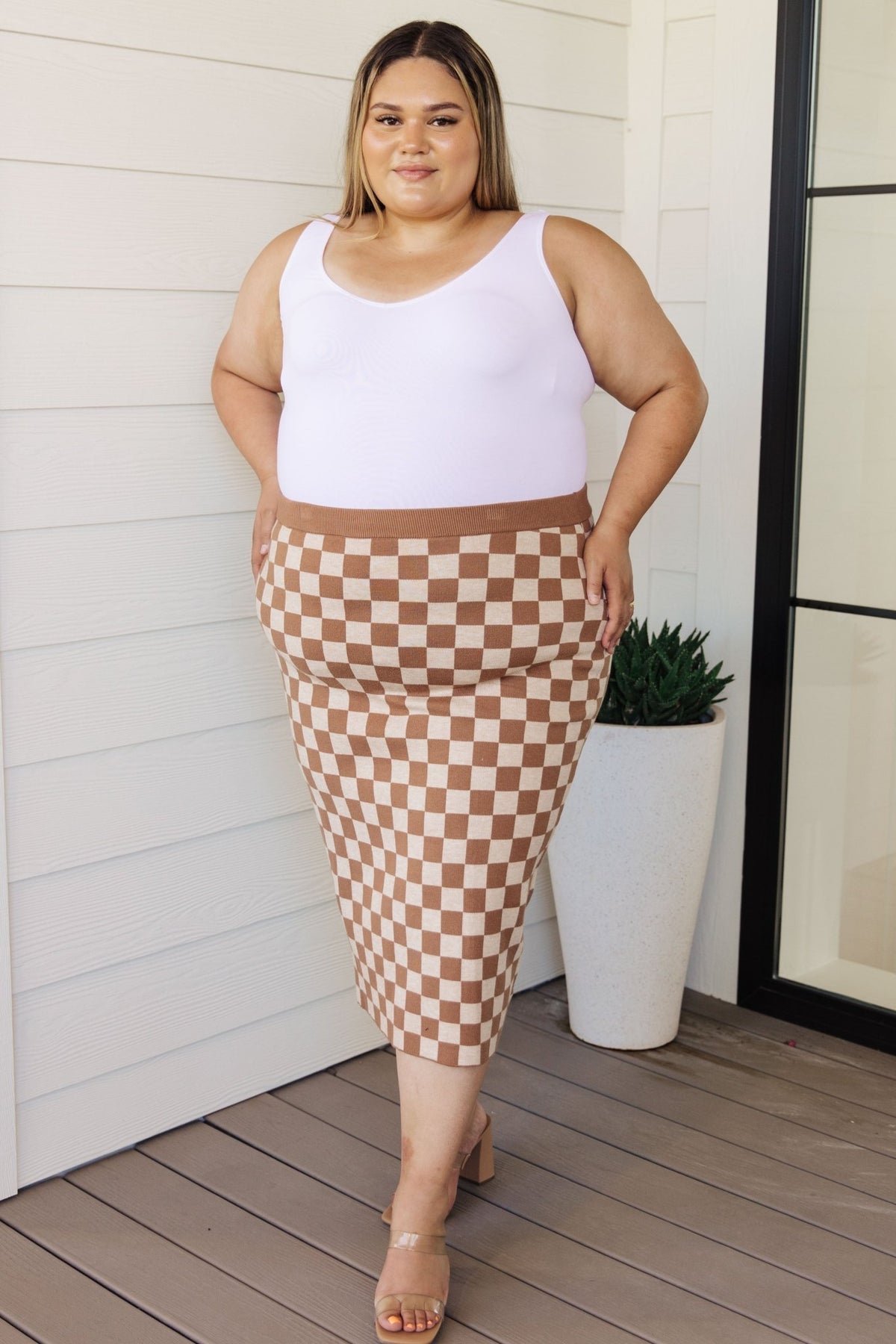 Start Your Engines Checkered Midi Skirt - Happily Ever Atchison Shop Co.