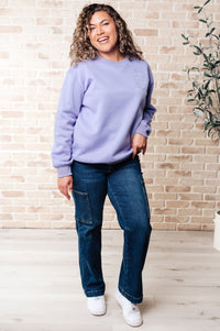 Stay Delulu Scuba Sweatshirt Periwinkle - Happily Ever Atchison Shop Co.