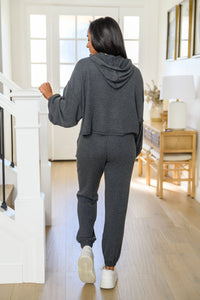 Stay Right Here Soft Knit Hoodie In Charcoal - Happily Ever Atchison Shop Co.