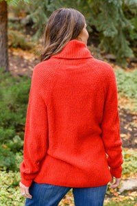 Steady Pace Roll Neck Sweater In Red - Happily Ever Atchison Shop Co.