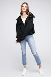 Stitch Detailed Elastic Hem Hoodie - Happily Ever Atchison Shop Co.