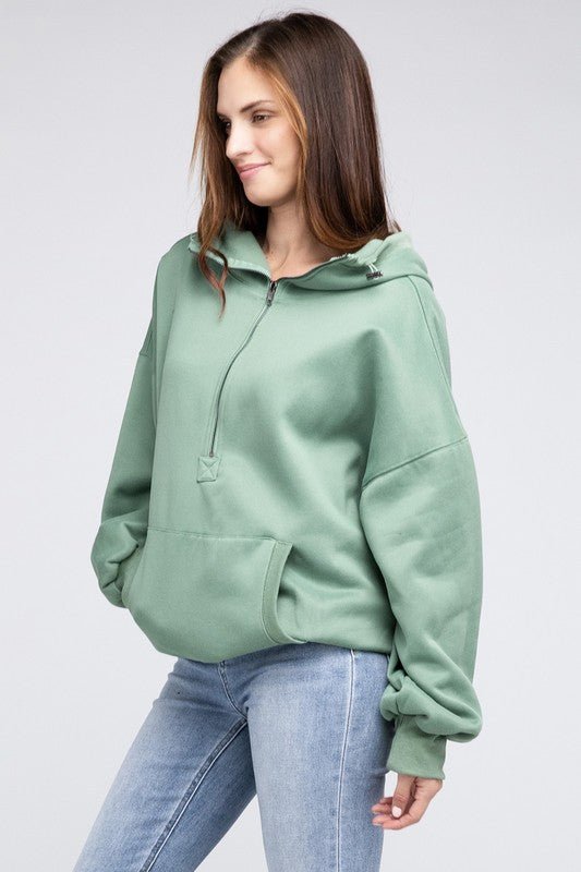 Stitch Detailed Elastic Hem Hoodie - Happily Ever Atchison Shop Co.