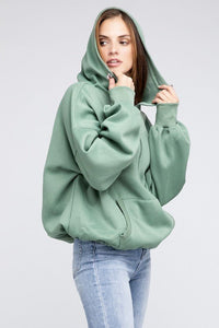 Stitch Detailed Elastic Hem Hoodie - Happily Ever Atchison Shop Co.