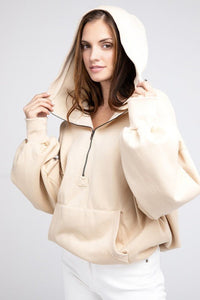 Stitch Detailed Elastic Hem Hoodie - Happily Ever Atchison Shop Co.