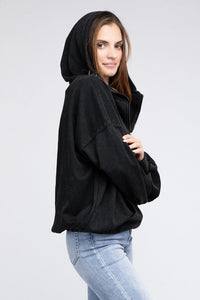 Stitch Detailed Elastic Hem Hoodie - Happily Ever Atchison Shop Co.