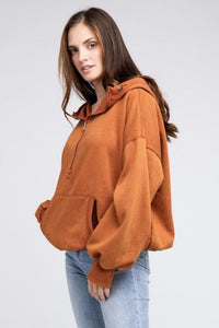 Stitch Detailed Elastic Hem Hoodie - Happily Ever Atchison Shop Co.