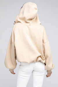 Stitch Detailed Elastic Hem Hoodie - Happily Ever Atchison Shop Co.